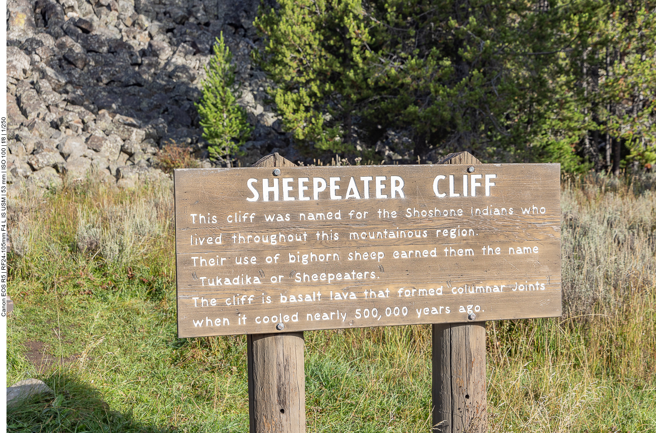 Infos zum Sheepeater Cliff ...