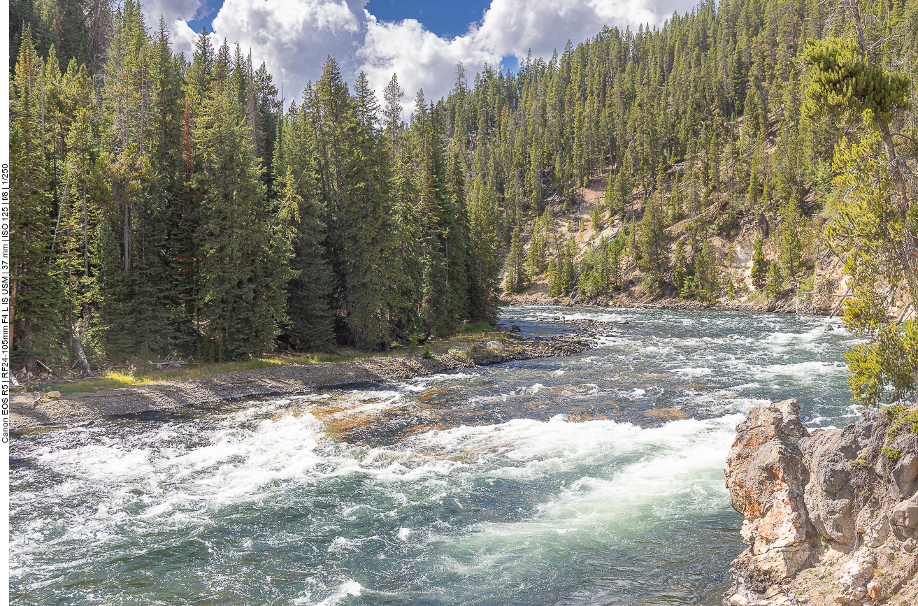 Der Yellowstone River ergießt sich hier ...