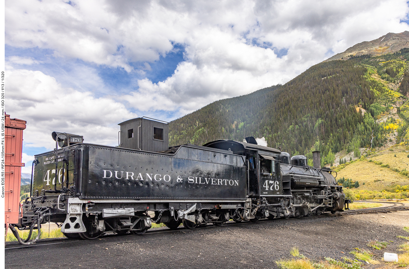 In Silverton steht ein Zug der Durango-Silverton Linie ...