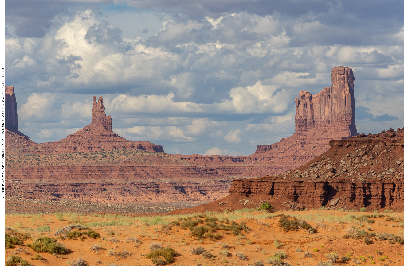 Vor mehreren hundert Millionen Jahren bestand die Region des heutigen Monument Valley zunächst aus einem riesigen Tieflandbecken. In ihm wurden zunächst Schichten über Schichten von Sedimenten aus den frühen Rocky Mountains im Becken abgelagert und verfestigten sich zu Gestein, hauptsächlich zu Kalkstein und weicherem Sandstein. Die ältesten in der Region aufgeschlossenen Gesteine stammen aus dem Pennsylvanium vor etwa 300 Millionen Jahren. Die markanten Tafelberg-Strukturen bestehen aus etwa 275 Millionen Jahre altem De Chelly Sandstein aus dem frühen Perm. Im Rahmen der Laramischen Gebirgsbildung vor etwa 70 Millionen Jahren wurde die Oberfläche durch stetigen Druck von unten angehoben. Das einstige Becken wurde zu einem 2.100 m hohen Felsplateau. In den letzten 50 Millionen Jahren arbeiteten Wind, Regen und Temperaturen daran, die Oberfläche des Plateaus zurückzuschälen. Der Vorgang des einfachen Abtragens der sich abwechselnden harten und weichen Gesteinsschichten schuf die gewaltigen Tafelberge (zum Beispiel „Raingod Mesa“, „Thunderbird Mesa“), die bis zu 300 m hoch über die Hochebene des Colorado-Plateaus ragen und charakteristisch für die Landschaft des Monument Valleys sind. Die deutlich erkennbare rötliche Farbe der Felsen resultiert aus dem Eisenoxid, das in den Gesteinsschichten enthalten ist