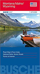 Montana/Idaho/Wyoming: Busche Map Straßenkarte, 1:975 000 (Busche Map Straßenkarten)