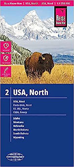 Reise Know-How Landkarte USA 2, Nord (1:1.250.000): Idaho, Montana, Wyoming, North Dakota, South Dakota, Nebraska