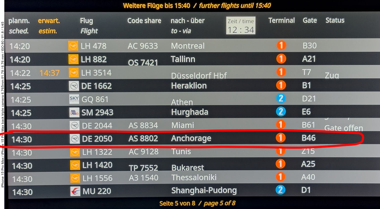Unser Flug von Frankfurt nach Toronto ist fast geschafft