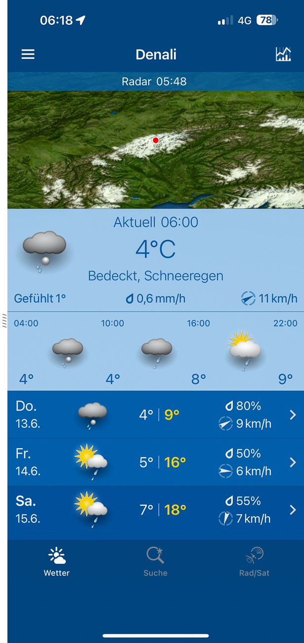 Das Wetter an diesem Tag sieht nicht besonders rosig aus