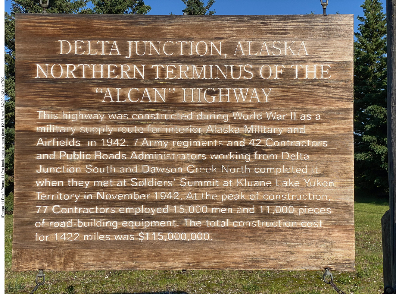 Infos zum "Alcan", der in Delta Junction endet