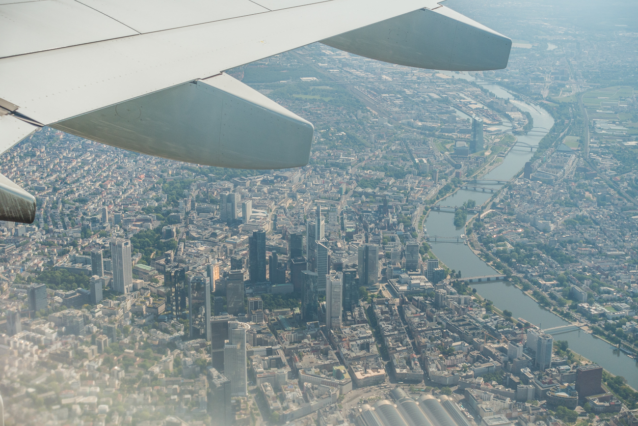 Flug über die City von Frankfurt