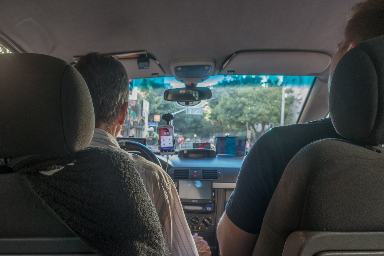 Rückfahrt mit dem Taxi